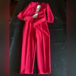 Zara Hot Pink Suit Blazer and High Waisted-Pants
